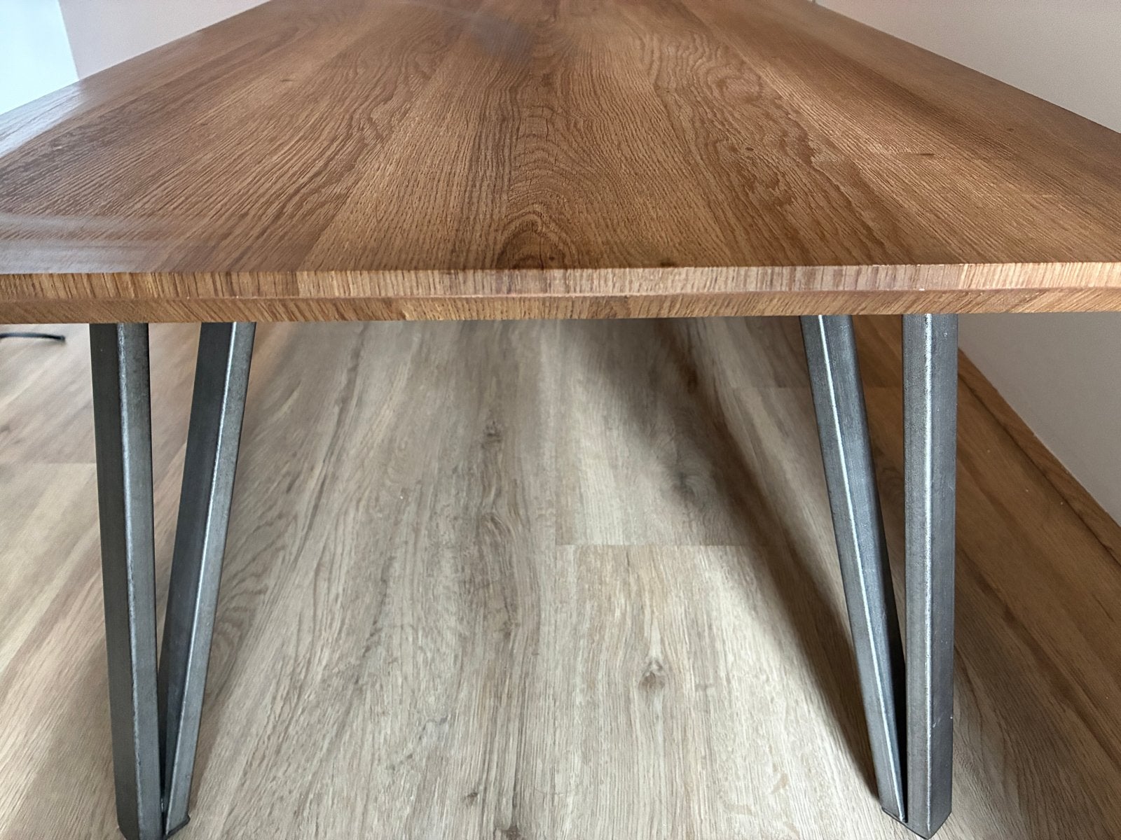 Rechthoekige salontafel met metalen poten, Ophalen, Minder dan 50 cm, Gebruikt, 100 tot 150 cm