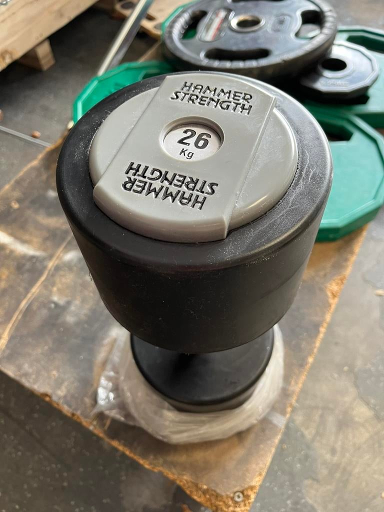 1 x 26 kg nieuwe hammer strength dumbbell gewicht, Sport en Fitness, Dumbbell, Ophalen of Verzenden, Zo goed als nieuw, Gewicht
