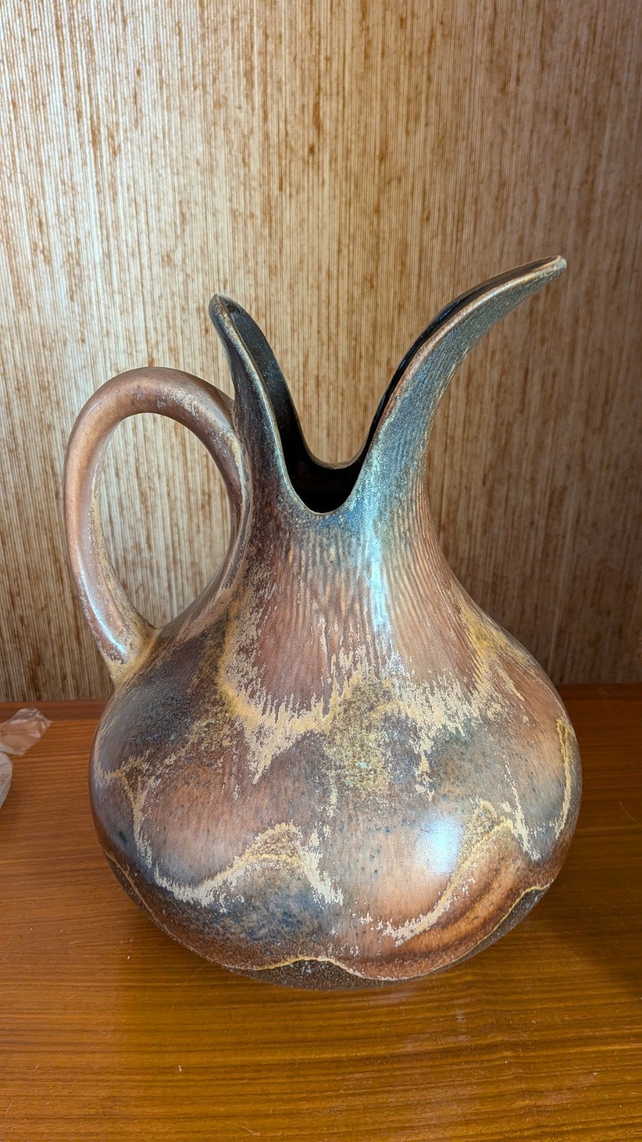 Vintage Keramische Pitcher Vaas - Handgemaak, Ophalen