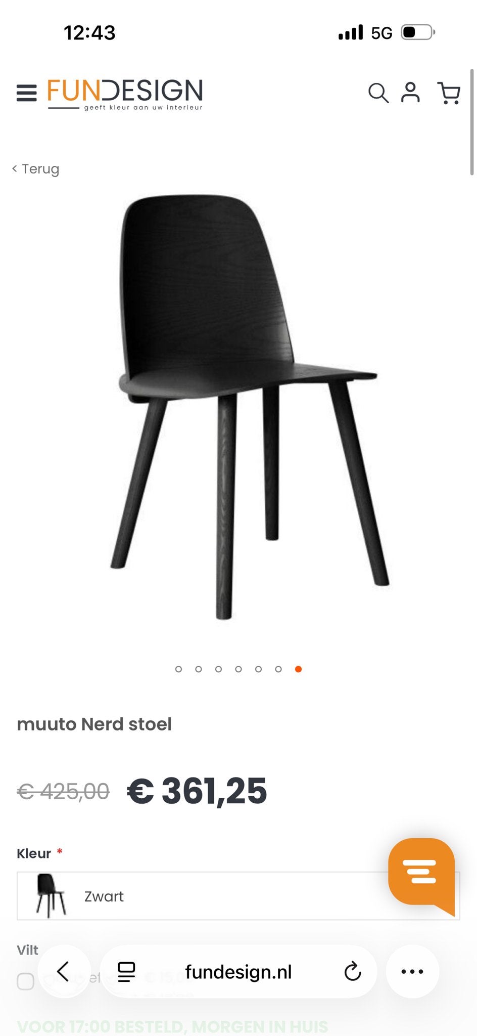 2 gebruikte Muuto Nerd stoelen - Zwart, Ophalen, Gebruikt, Twee, Zwart