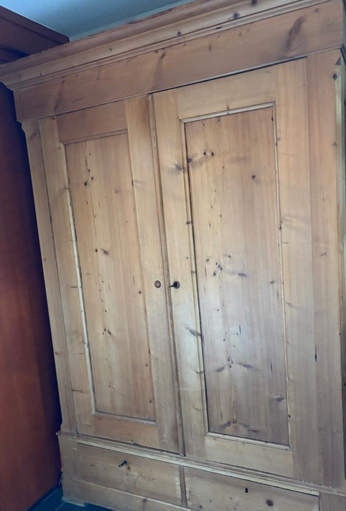 Grenen kast met leg- en hanggedeelte, demontabel, Antiek en Kunst, Antiek | Meubels | Kasten, Ophalen