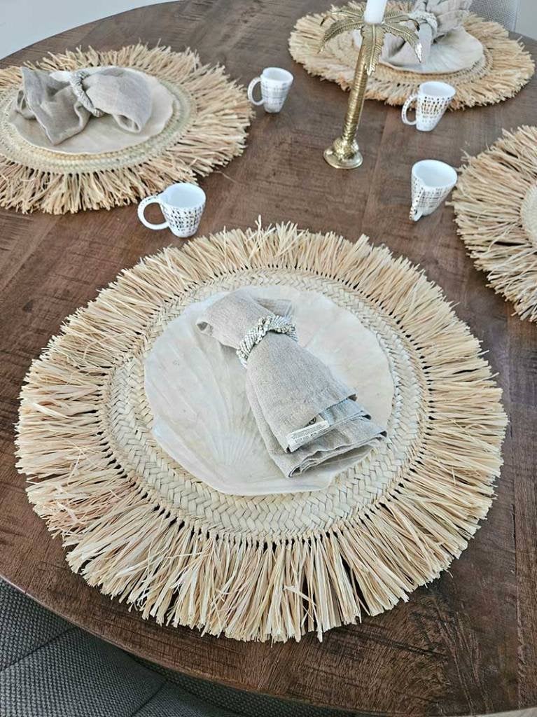 Raffia placemat 1 uit Bali placemat, Beige, Overige typen, Ophalen of Verzenden, Natuurlijk materiaal