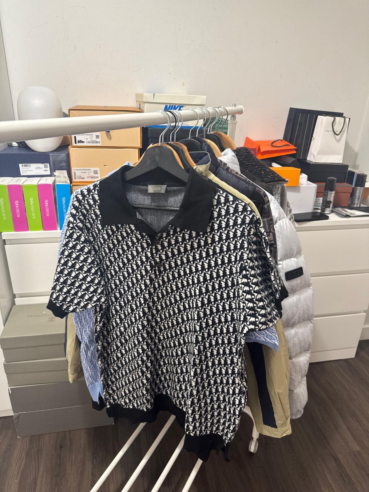 Dior Jacquard Oblique poloshirt zwart, Kleding | Heren, Ophalen of Verzenden, Nieuw, Zwart