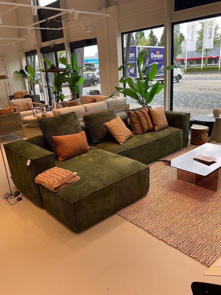 Kave home blok bank, 125 cm of meer, 125 cm of meer, Stof, Rechthoekig