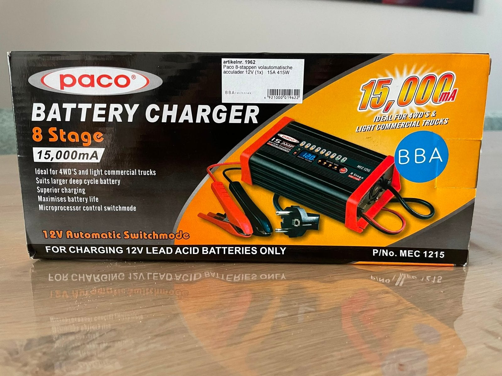 PACO 12V Acculader 15A – 8 Stage (druppelaar), Ophalen, Gebruikt, Universele onderdelen