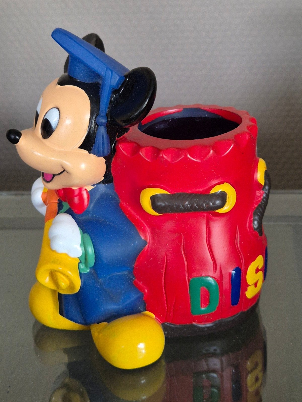 Vintage mickey mouse pennenhouder, Ophalen of Verzenden, Mickey Mouse, Gebruikt, Beeldje of Figuurtje
