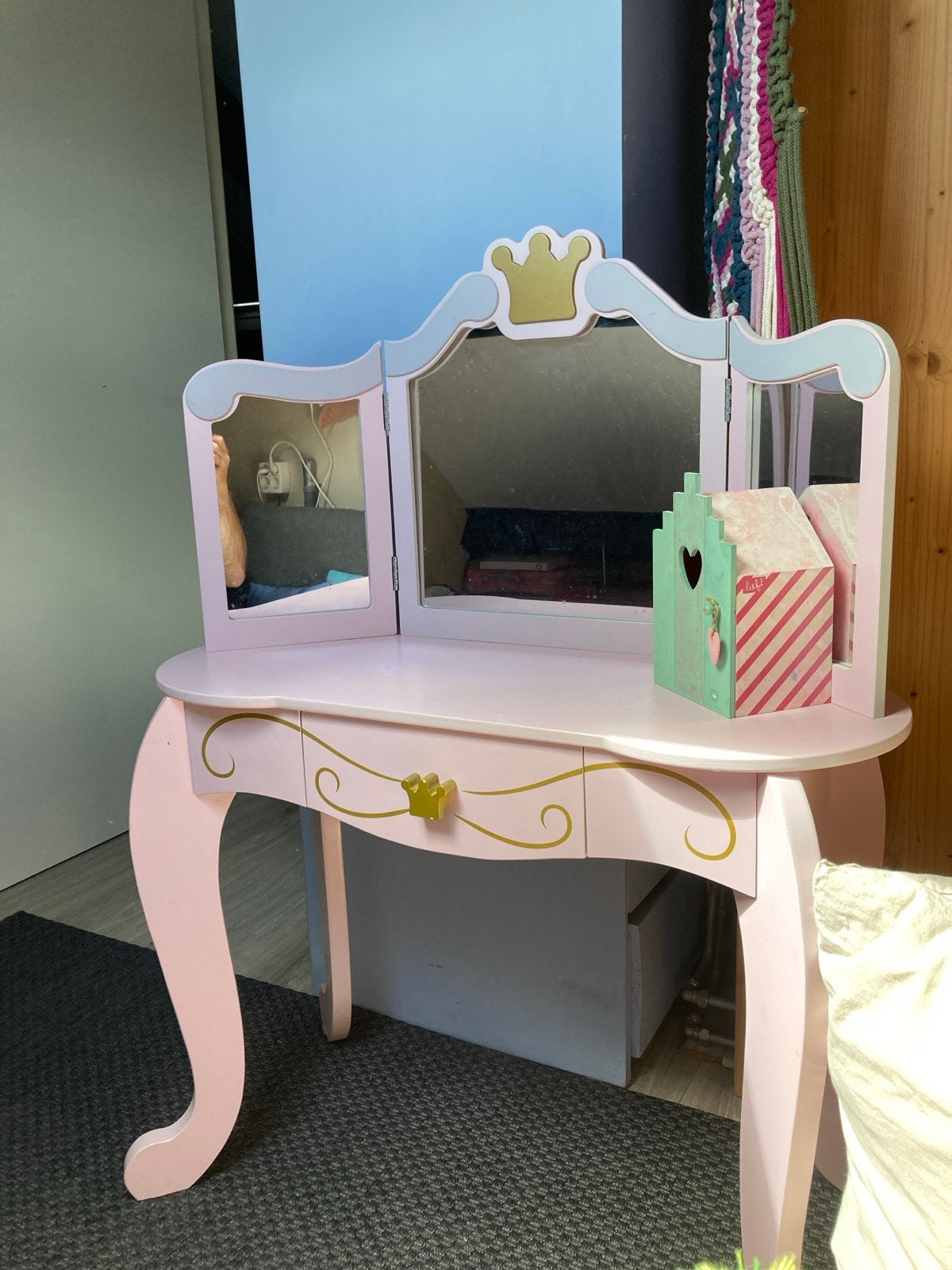 Prinsessen kaptafel met spiegel en lades, Kinderen en Baby's, Kinderkamer | Overige Meubels, Ophalen of Verzenden, Gebruikt, Tafel