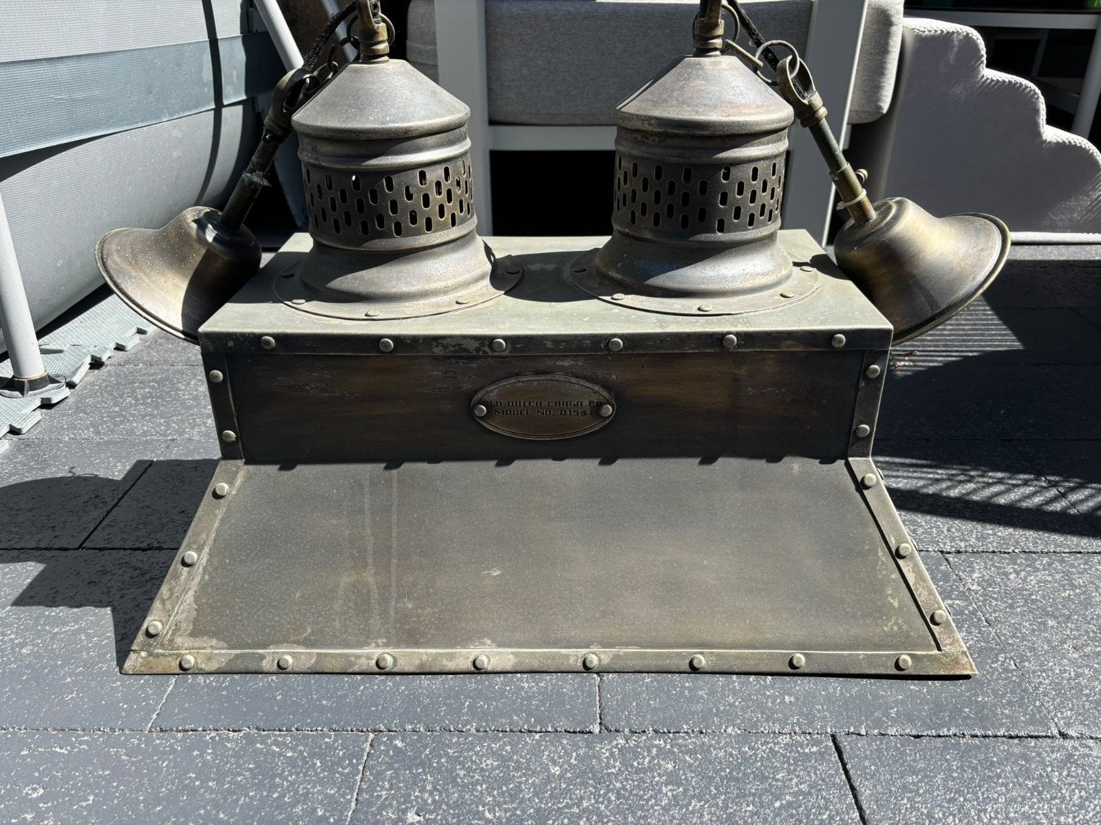 Antieke Industriële hanglamp - Old Dutch Cargo - Model 01541, Ophalen of Verzenden