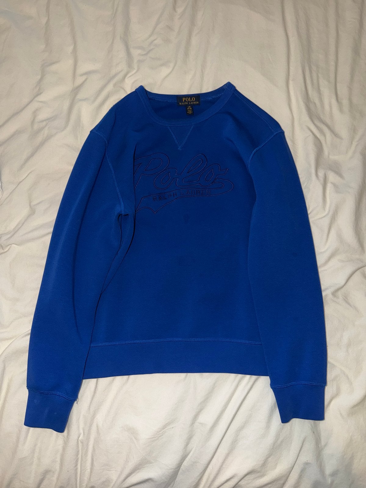 Donkerblauwe Polo Ralph Lauren trui (L) voor 14-16 jaar, Verzenden, Gebruikt, Jongen of Meisje, Trui of Vest