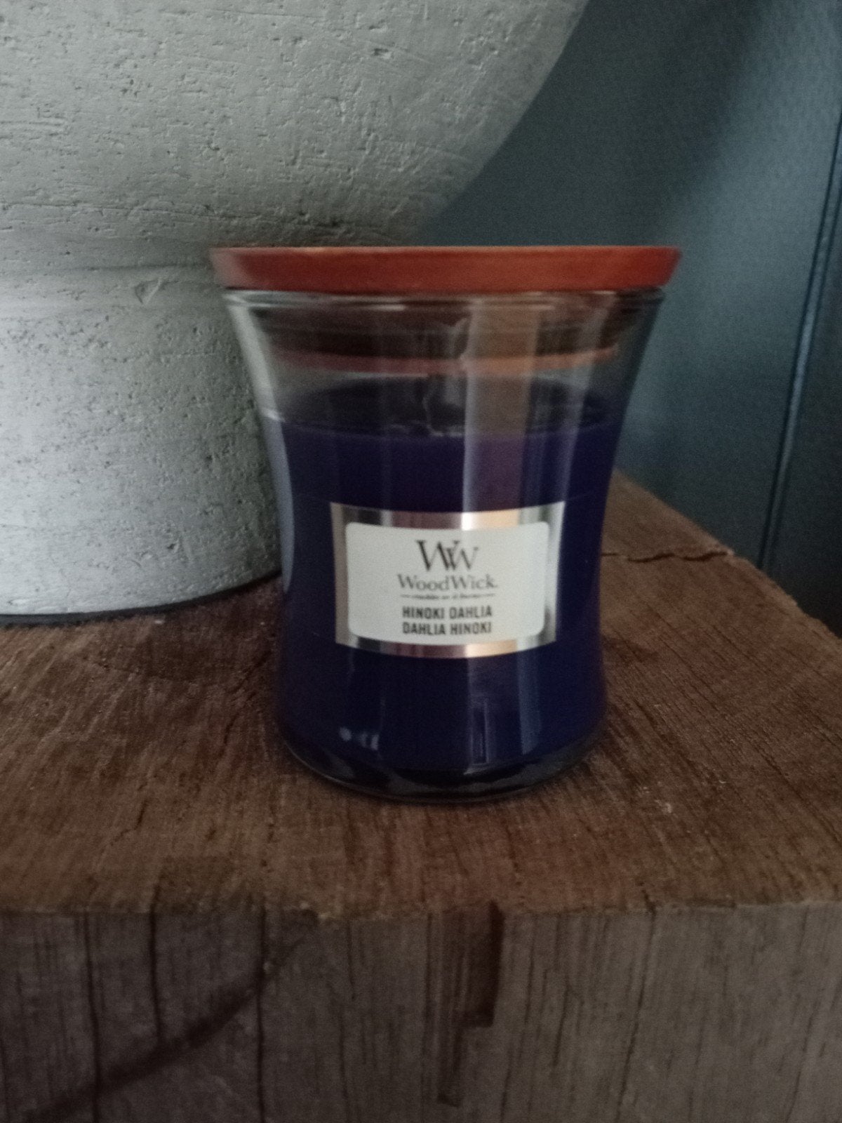 Woodwick kaarsje Hinoki Dahlia., Ophalen of Verzenden, Overige materialen