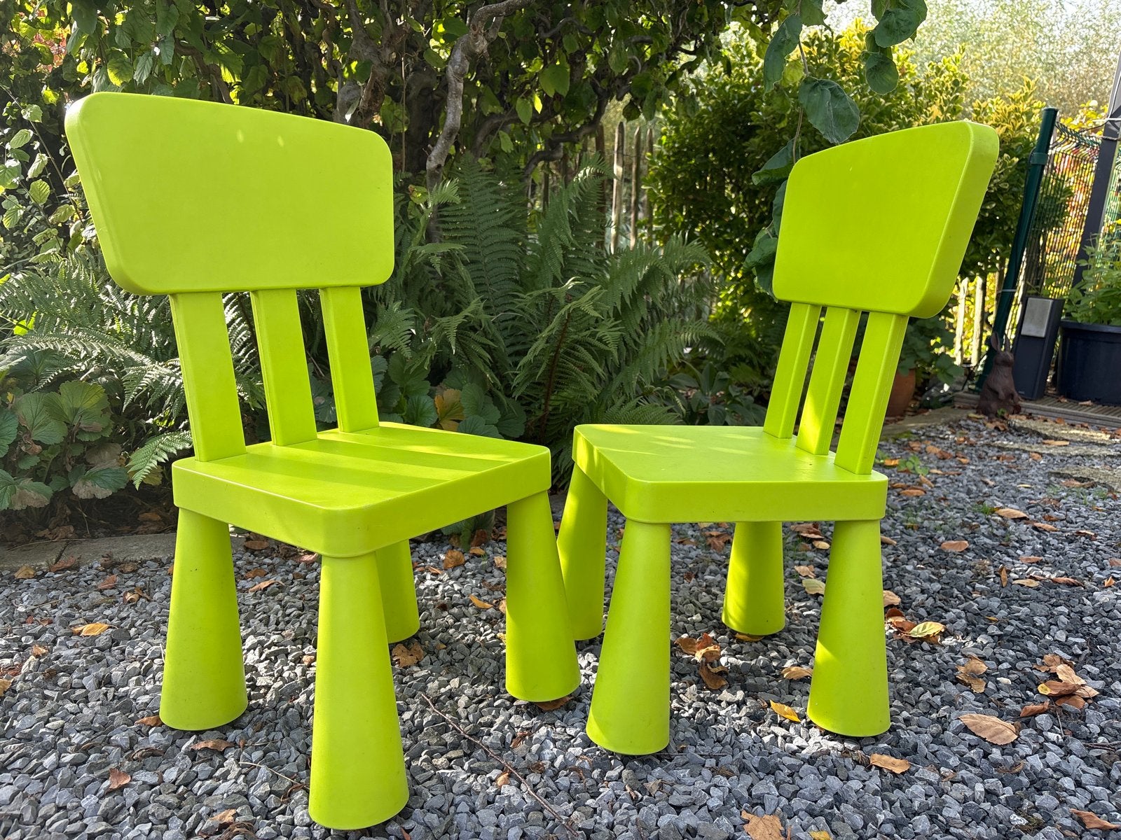 2x IKEA Mammut Kinderstoel Groen - Binnen/Buiten, Ophalen, Gebruikt, Stoel