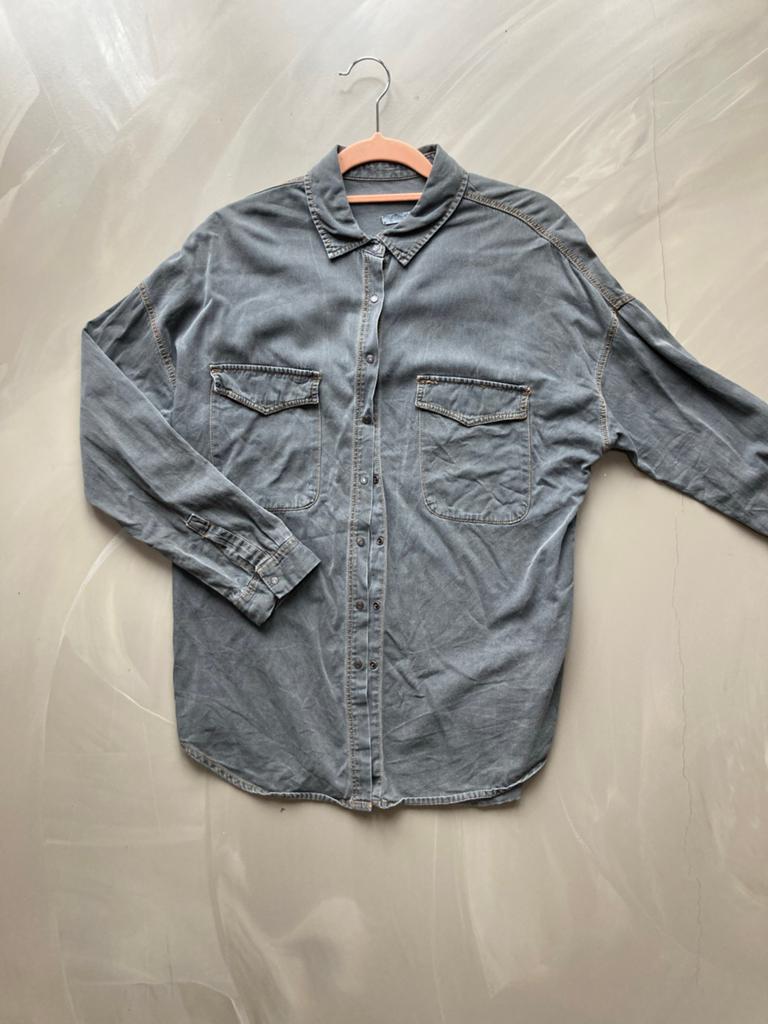 Pull & Bear blouse, maat S, grijs, Kleding | Dames, Ophalen of Verzenden, Gedragen, Maat 36 (S), Grijs