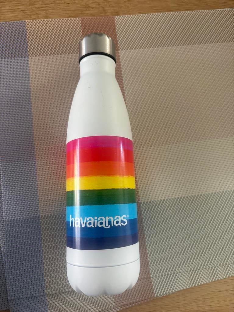 Havaianas aluminium drinkfles - regenboog design, Ophalen of Verzenden, Nieuw