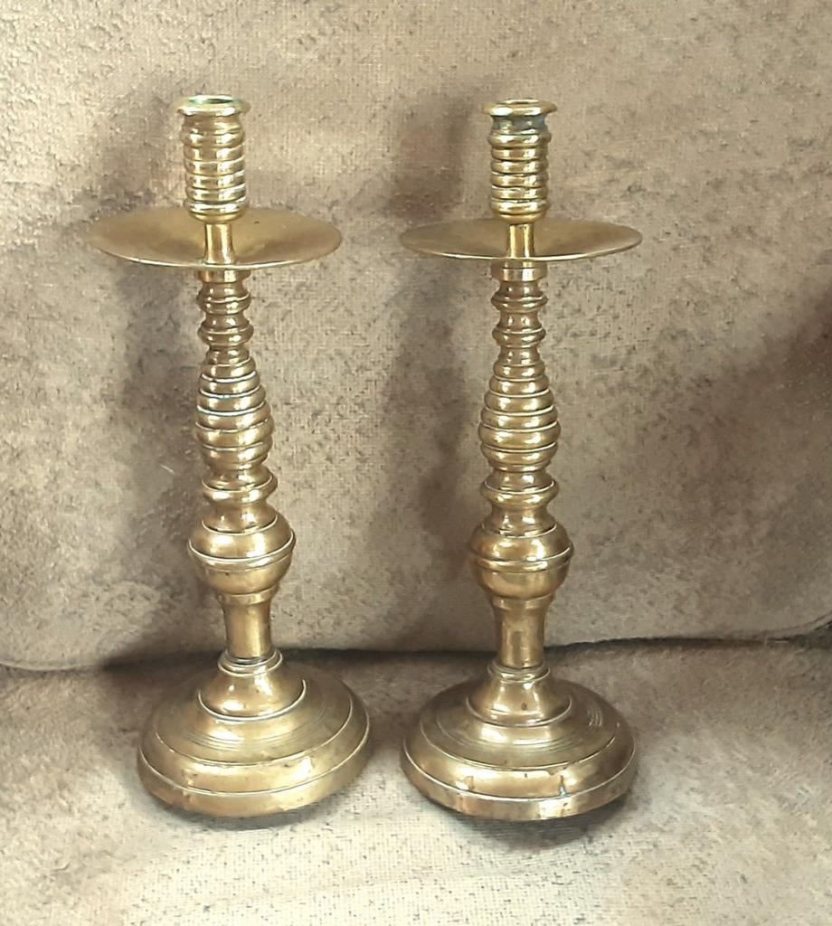 Antieke set franse kandelaars 19e, Antiek en Kunst, Ophalen of Verzenden