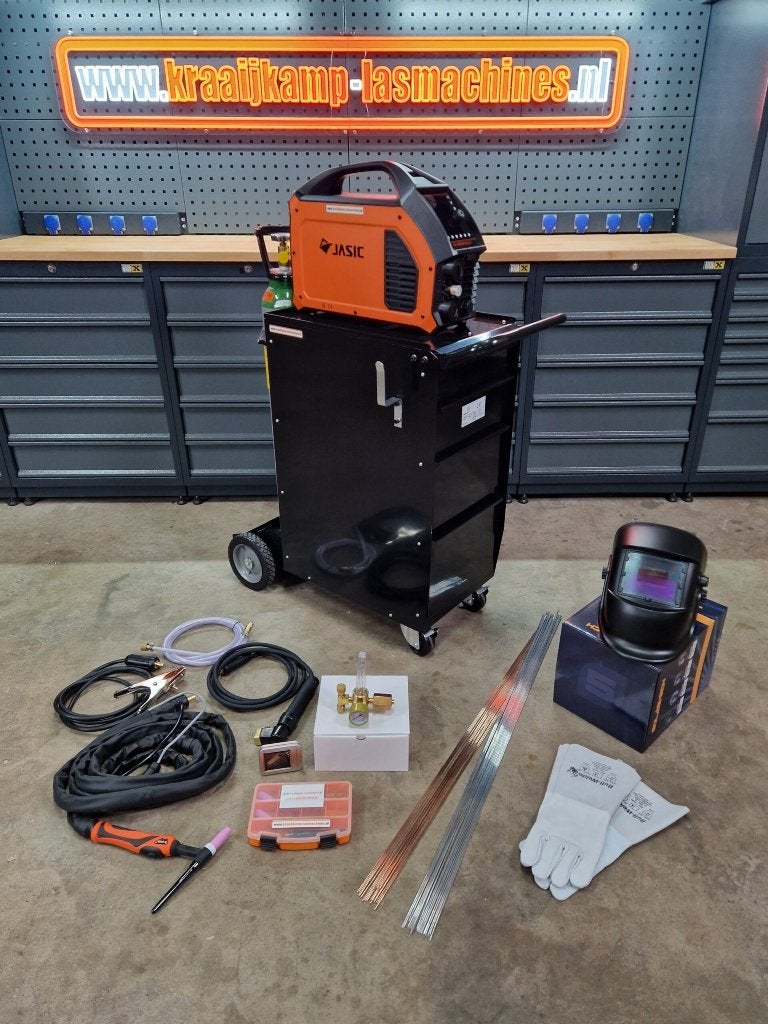 Compleet pakket! Jasic EVO20 TIG200P AC/DC PFC PULSE 230v, Ophalen of Verzenden, Nieuw, 150 tot 250 ampère, Tig