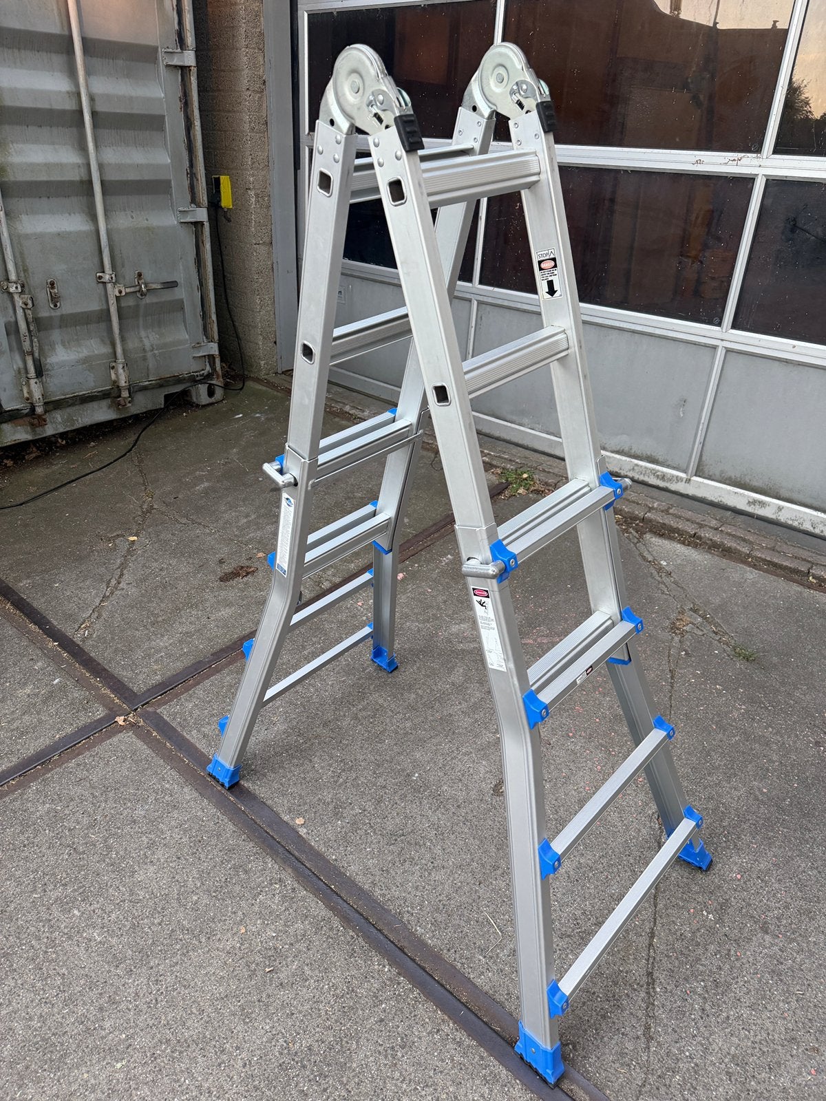 Telescopische vouwladder, Doe-het-zelf en Verbouw, Ladders en Trappen, Ophalen of Verzenden, Zo goed als nieuw, Ladder, Opvouwbaar of Inschuifbaar