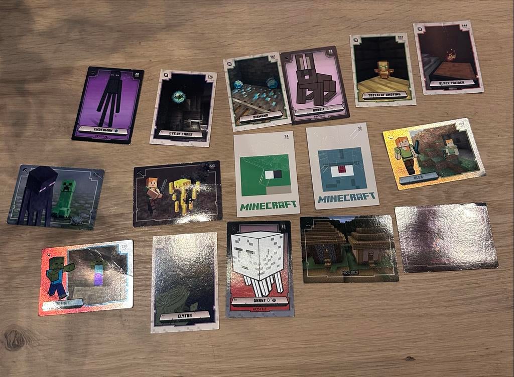 Minecraft Trading Cards Collectie (Panini), Ophalen of Verzenden, Gebruikt
