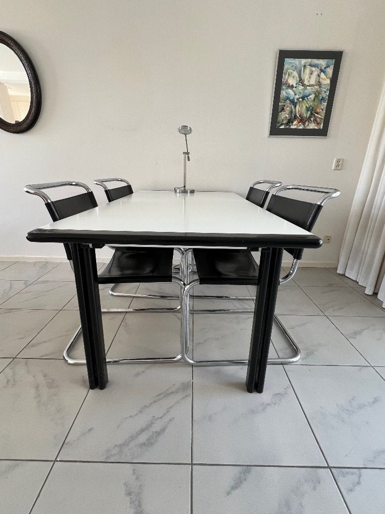 Eettafel en stoelen, Ophalen, Gebruikt, 50 tot 100 cm, 150 tot 200 cm