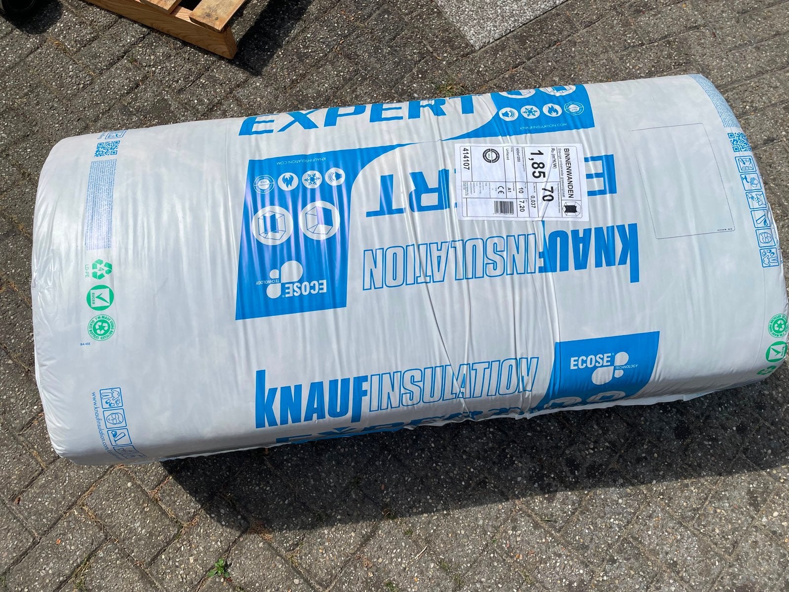 Knauf Insulation Expert glaswolplaat 70mm, RD 1,85, Ophalen, 4 tot 8 cm, Nieuw, Minder dan 5 m²