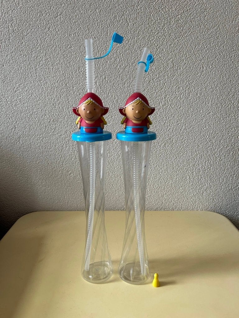 Twee Fien en Teun slushbekers met rietje en topper, Van Hoorne Studios B.V., Ophalen of Verzenden, Zo goed als nieuw, Info@vanhoornestudios.nl