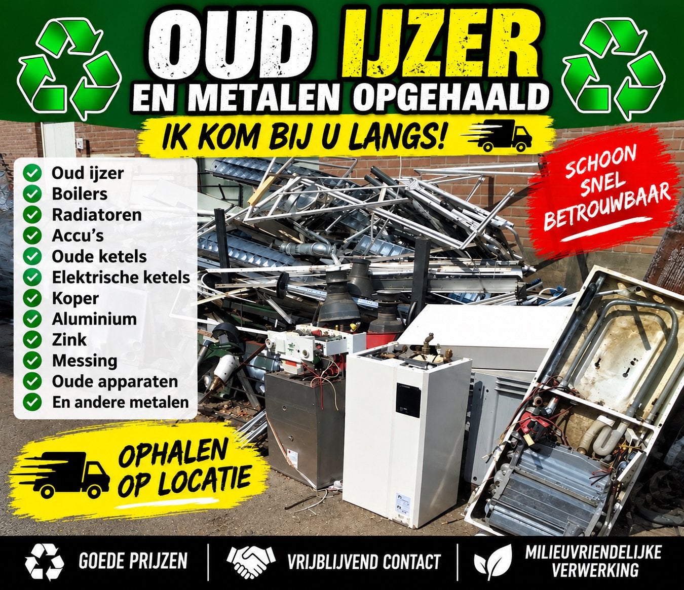 Oud ijzer door ons gratis afgehaald, Ophalen, Gebruikt, 250 mm of meer