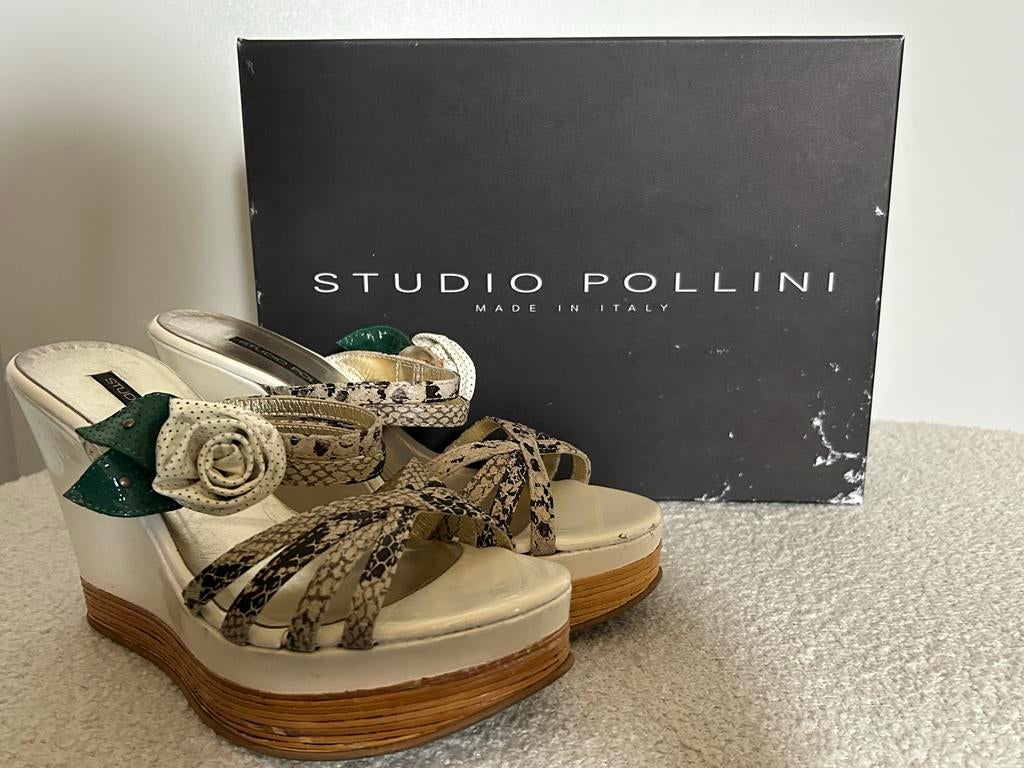 Exclusieve Studio Pollini Sleehakken - Maat 37,5, Overige kleuren, Gedragen, Sandalen of Muiltjes, Ophalen of Verzenden