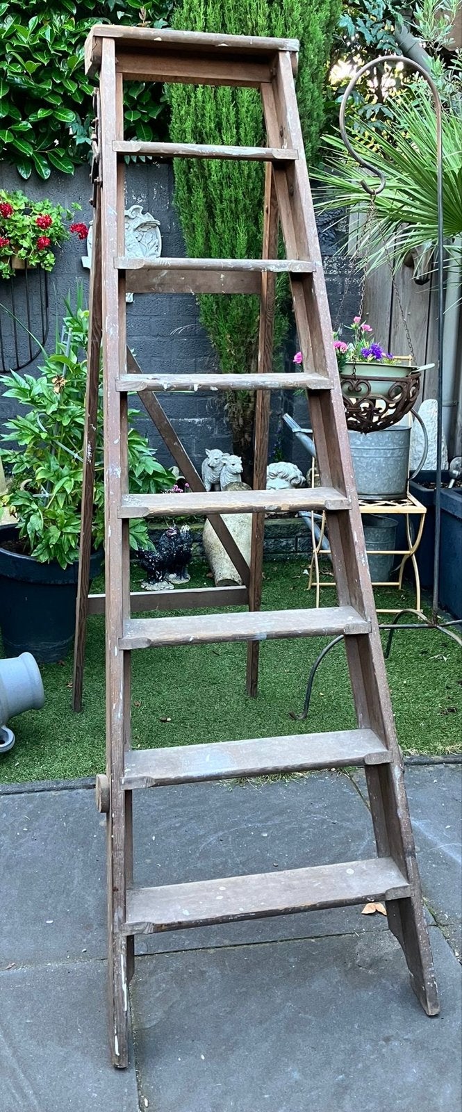 Wienese  vintage schilders trap. 187 cm hoog, zeer goede sta, Ophalen, Gebruikt, Trap, Opvouwbaar of Inschuifbaar