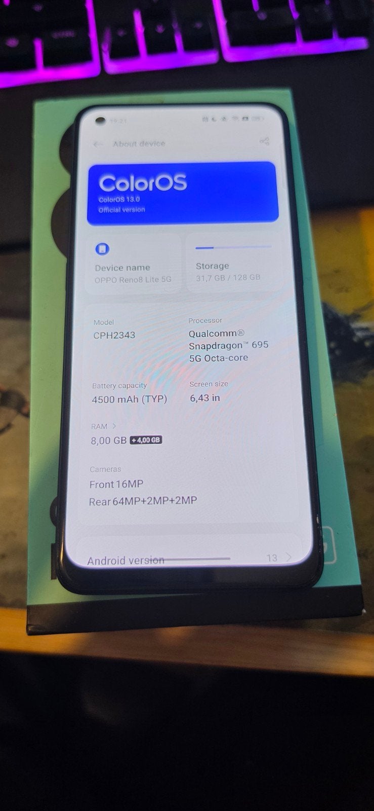 oppo reno 8 Lite, 128 GB, Overige modellen, Zwart, Ophalen of Verzenden