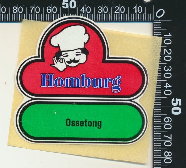 Sticker: Homburg - Ossetong, Ophalen of Verzenden, Zo goed als nieuw, Bedrijf of Vereniging