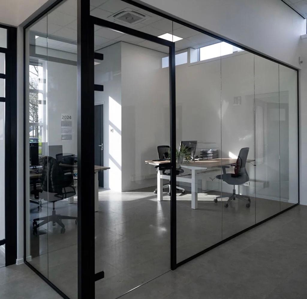 Glazenwand glaswand systeemwand 25m1, Ophalen, Zo goed als nieuw, Glasplaat, 160 cm of meer