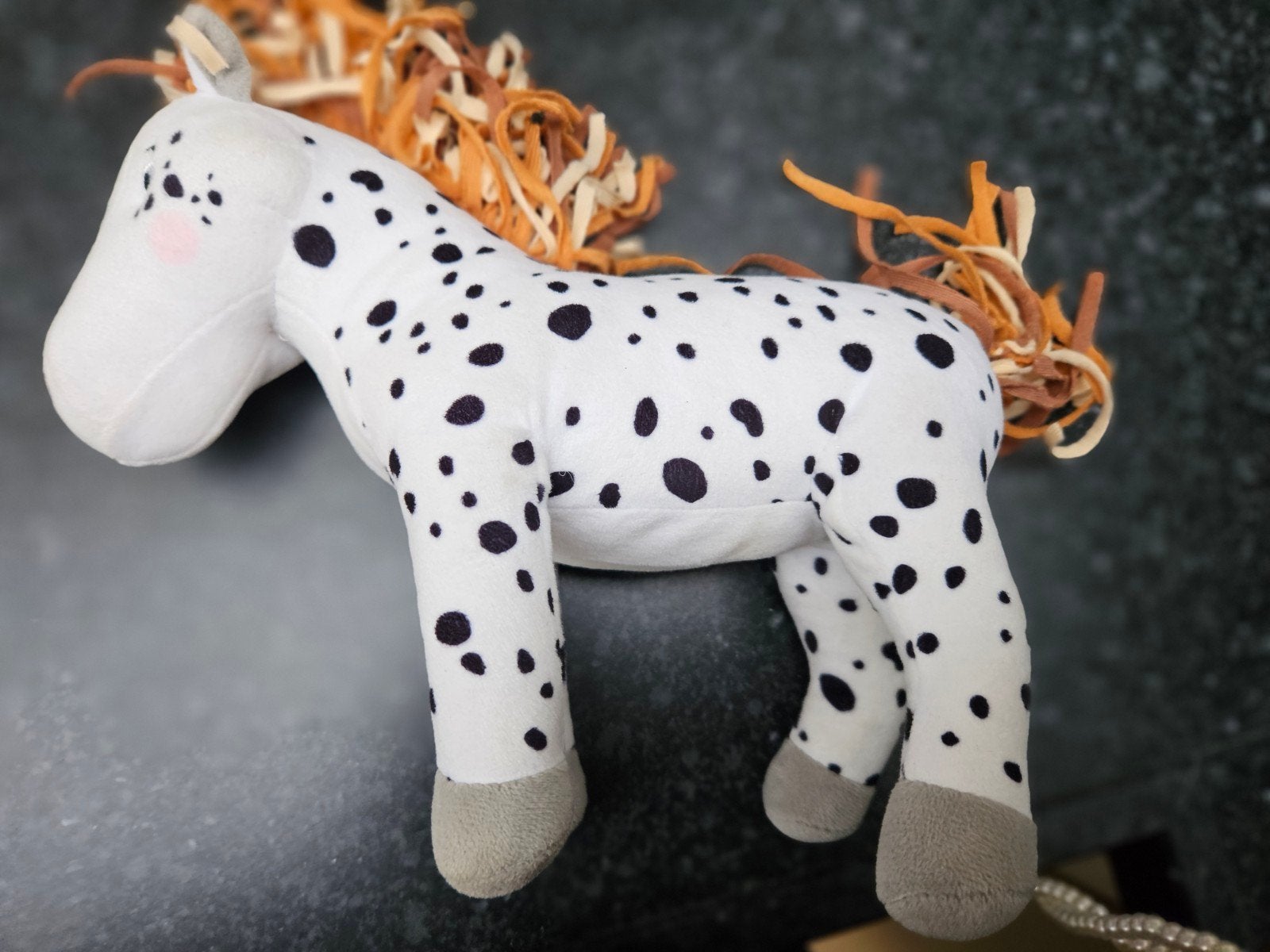 Paard knuffel, zwart met wit, Paard, Overige merken, Overige karakters, Ophalen of Verzenden