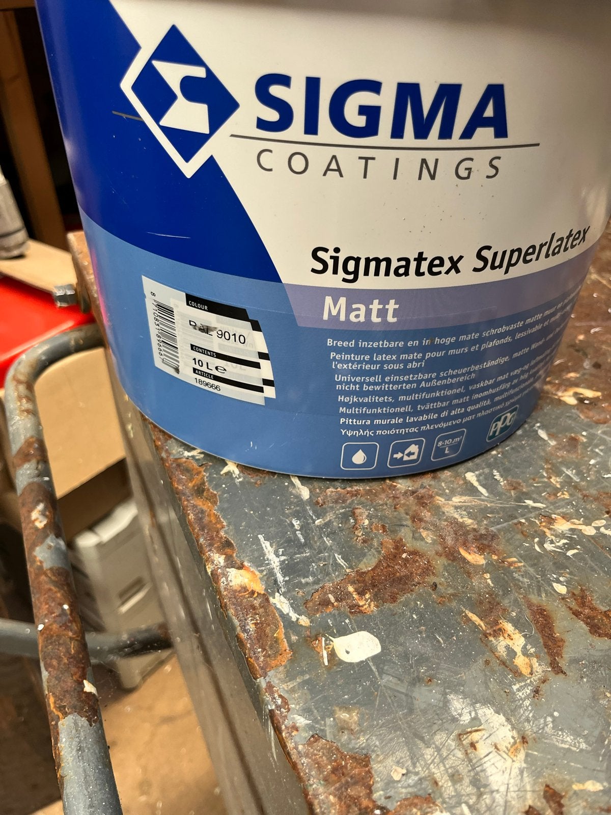 Sigma Sigmatex Superlatex Matt - 10 liter, Ophalen, Gebruikt, 5 tot 10 liter, Wit