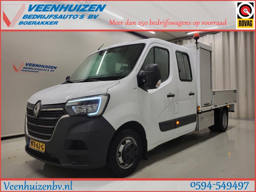 Renault Master 2.3DCI Pick-up Dubbele Cabine 3500kg Trekgewi, Auto's, Gebruikt, Euro 6, 4 cilinders, Origineel Nederlands