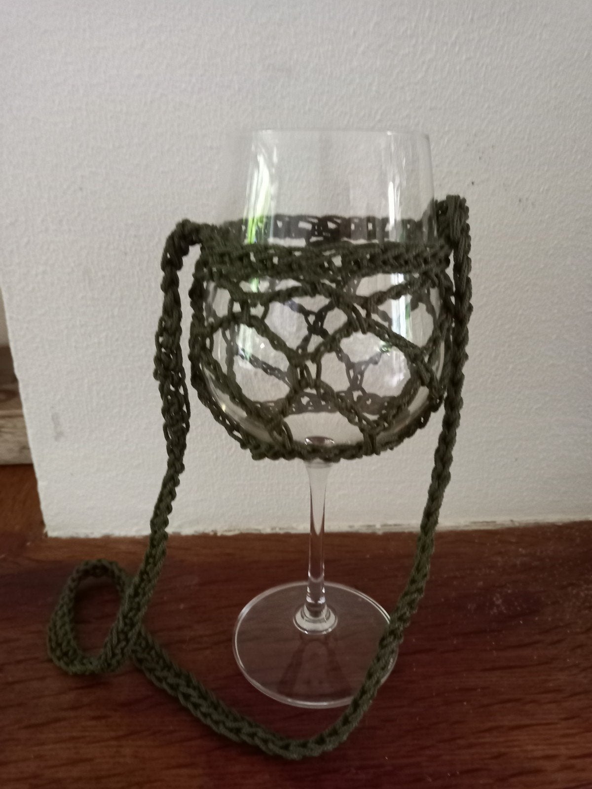 Handsfree gehaakte wijnglas houder hanger voor festival lol, Ophalen of Verzenden, Nieuw, Versiering, Overige