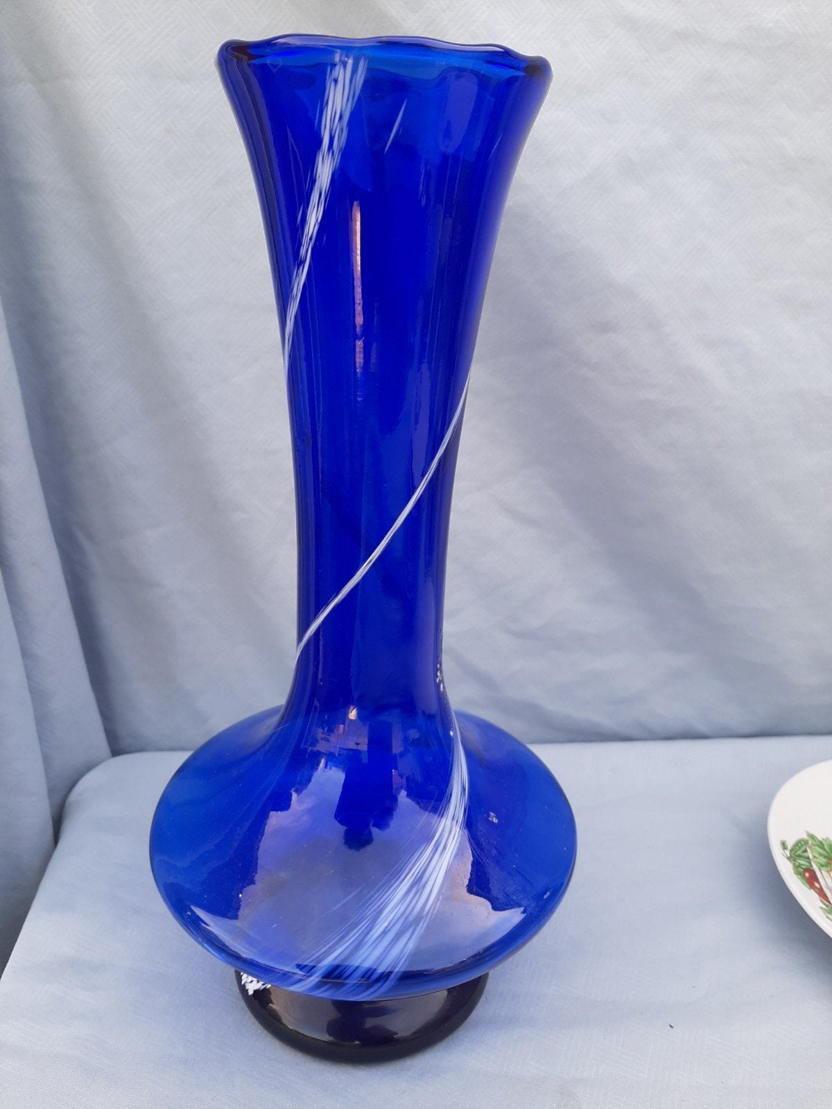 Mooie vaas van blauw glas, Ophalen of Verzenden