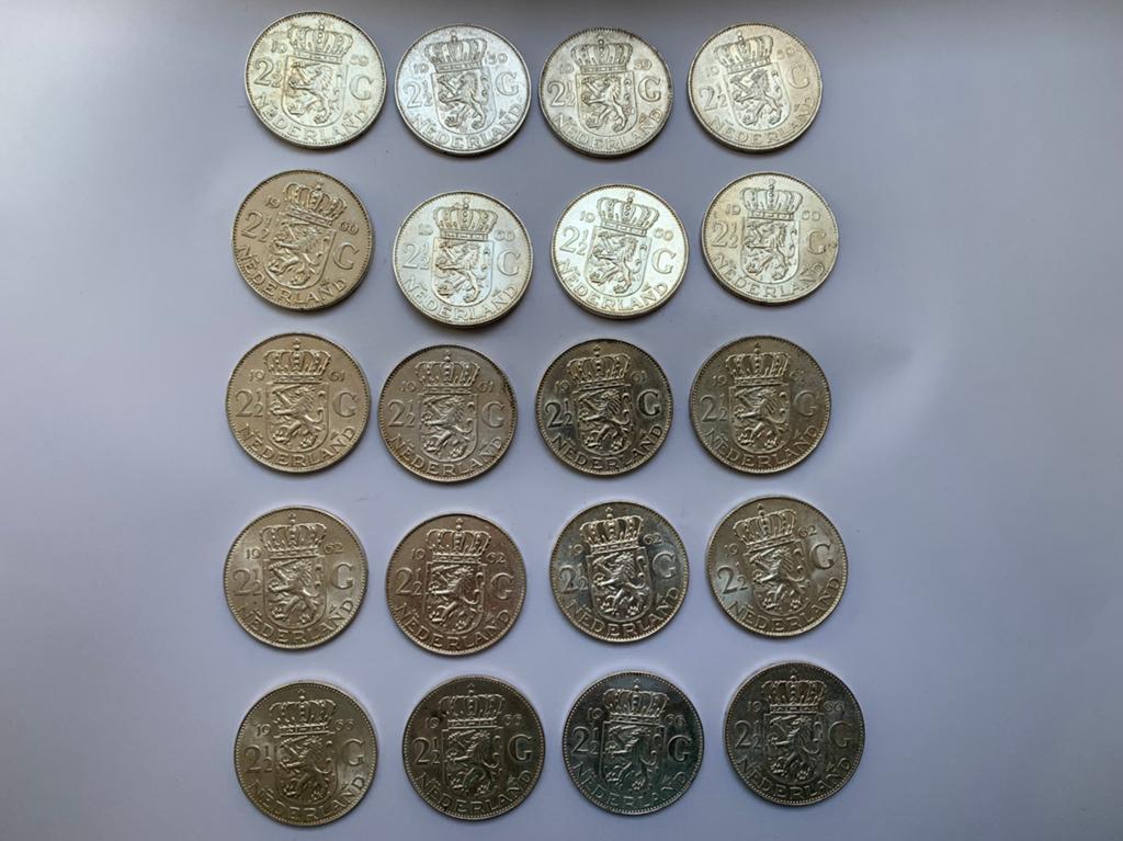 20 zeer prachtige zilveren rijksdaalders juliana, Ophalen of Verzenden, Koningin Juliana, 2½ gulden