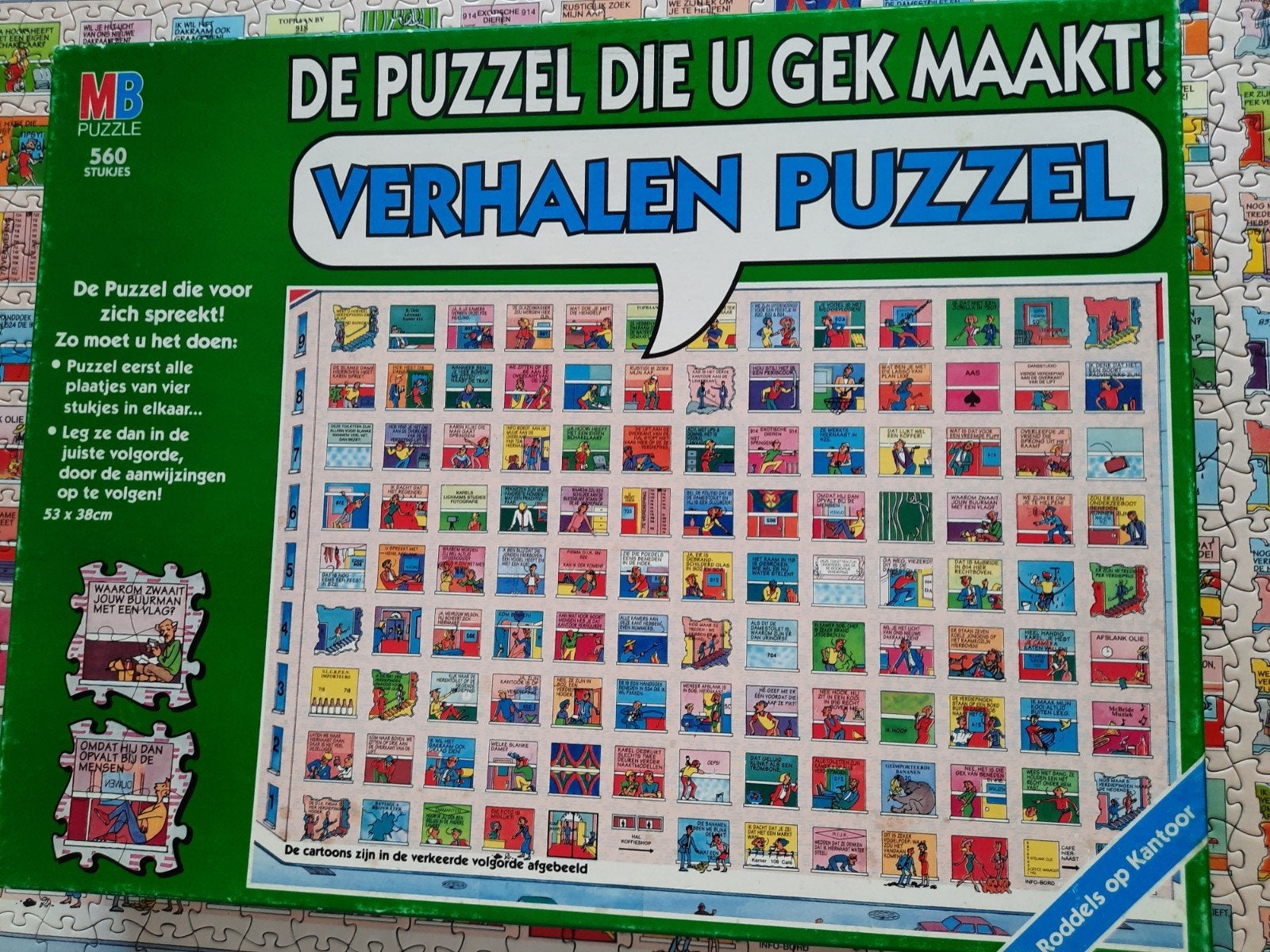 MB Verhalen Puzzel - De Puzzel Die U Gek Maakt! 560 stukjes, Hobby en Vrije tijd, Denksport en Puzzels, Ophalen of Verzenden, 500 t/m 1500 stukjes