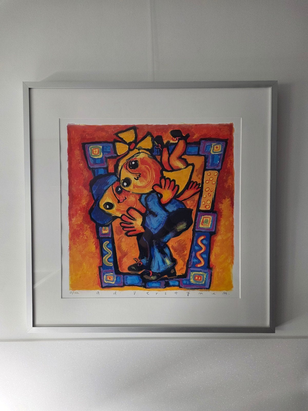 Zeefdruk van Ad Verstijnen - Kleurrijk en Expressief, Antiek en Kunst, Ophalen, Zeefdruk, Genummerd