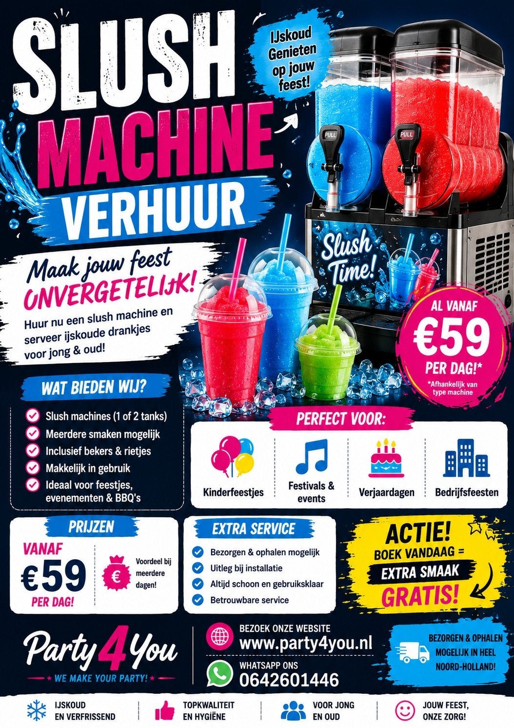 Party4you verhuur slush machines, Eén persoon