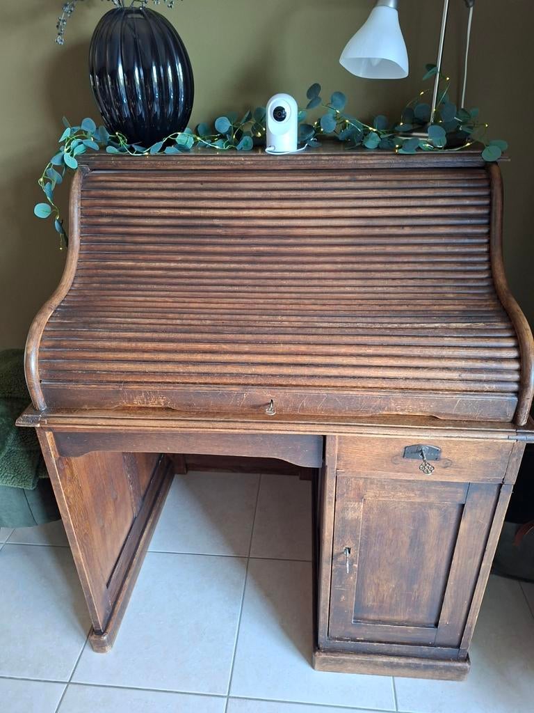 Antiek secretaire bureau met rolluik, Antiek en Kunst, Ophalen