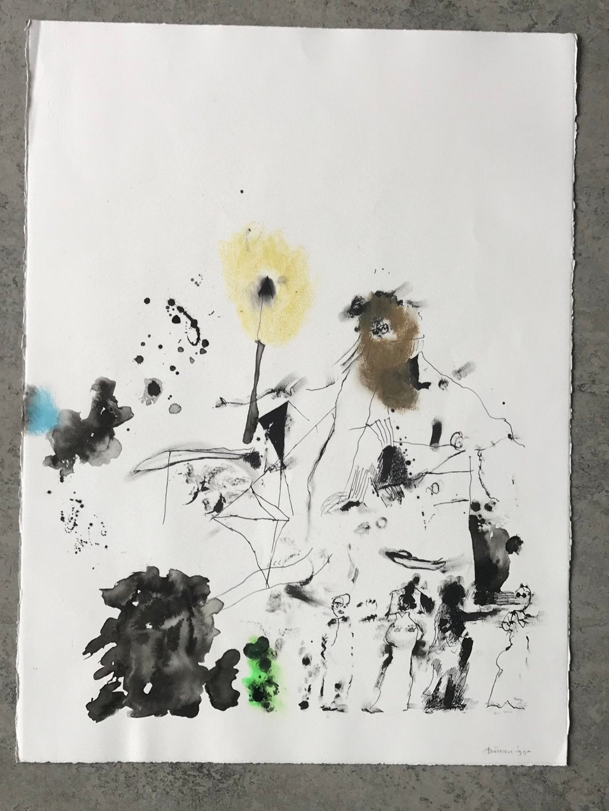 Jef Diederen, gouache 1999, Ophalen of Verzenden