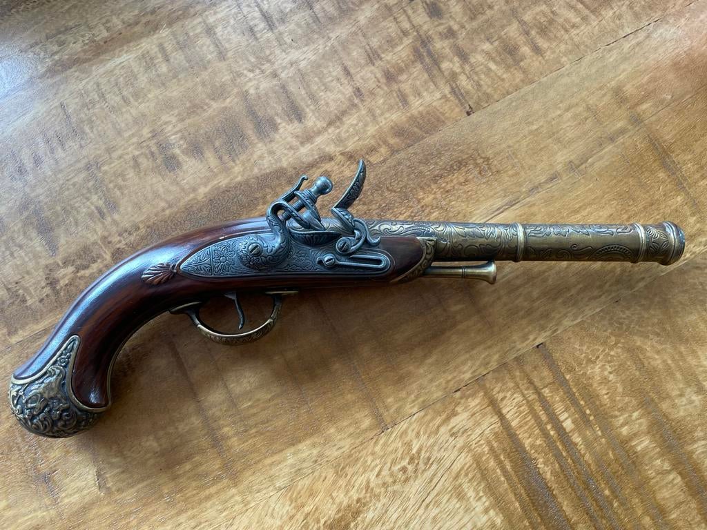 Decoratieve replica antiek vuursteenpistool vintage, Ophalen of Verzenden