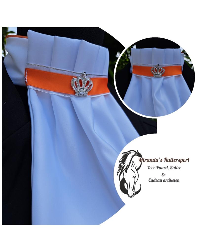 Made by Lique plastron Harmonica Oranje, Dieren en Toebehoren, Paardrijkleding, Nieuw, Dames, Overige typen, Dressuur, Ophalen of Verzenden