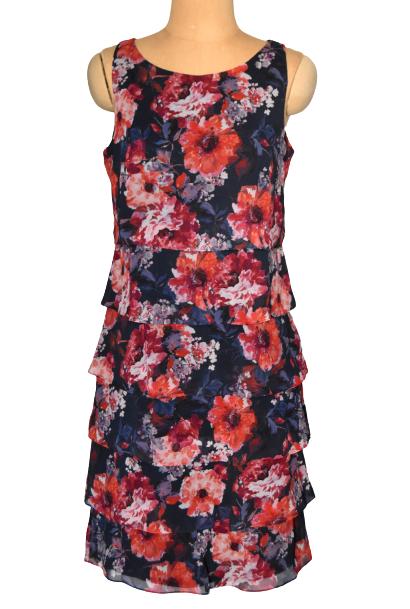 Nieuw Vera Mont laagjes jurk, jurkje, flowers, Mt. 36 / S, Overige kleuren, Verzenden, Nieuw, Knielengte