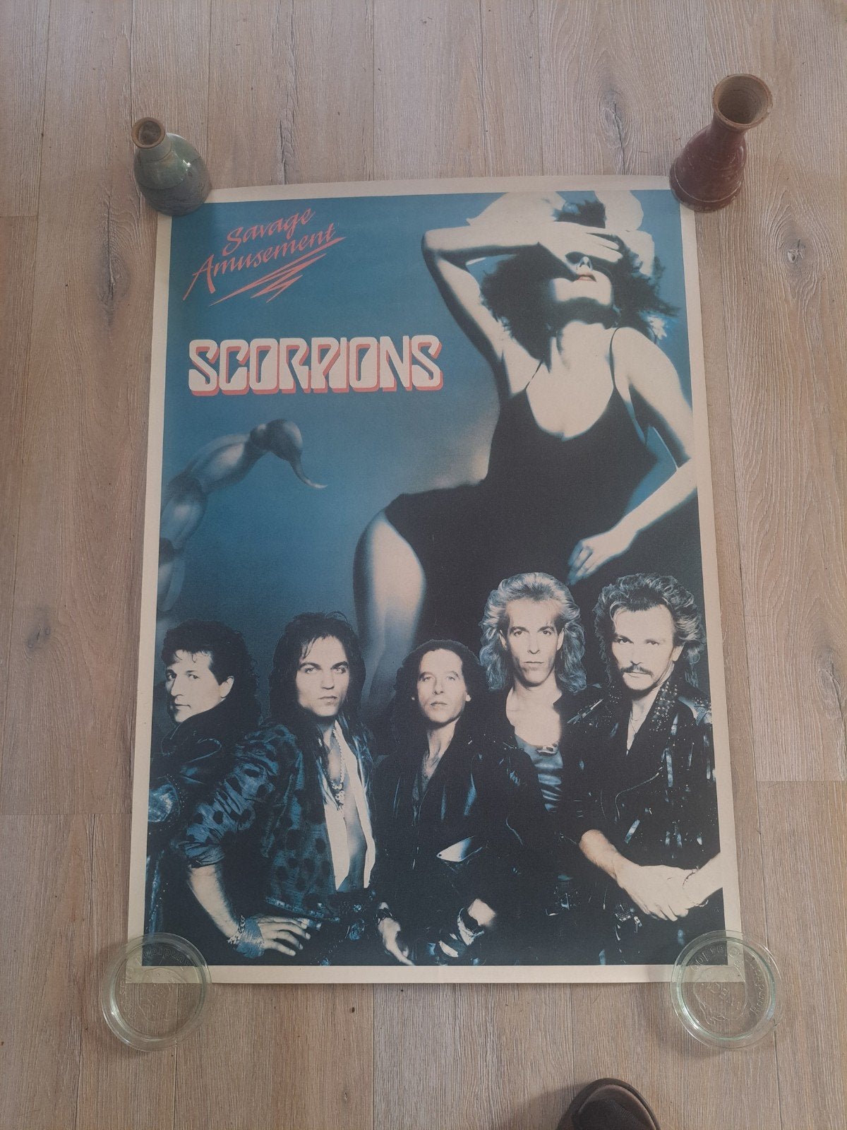 Vintage Scorpions 'Savage Amusement' Poster, Ophalen of Verzenden, A1 t/m A3, Muziek, Rechthoekig Staand