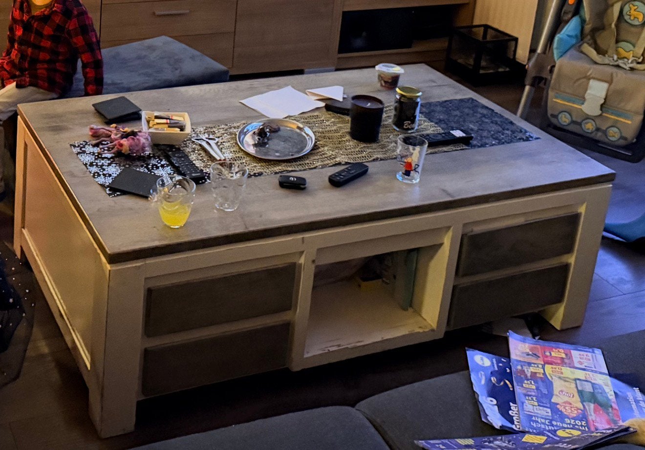 Grote zware salontafel gratis.!!, Ophalen, Gebruikt