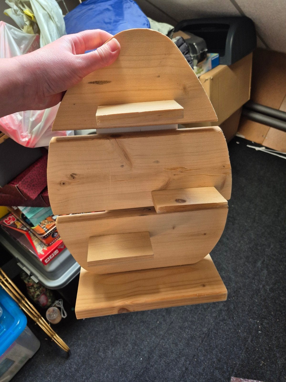 Houten paasei decoratie standaard met 3 plankjes, Ophalen of Verzenden