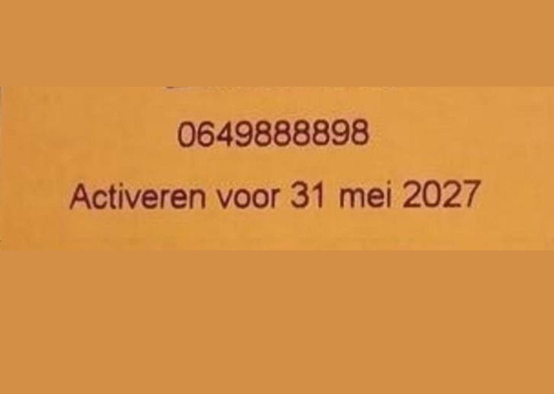 MOOI NUMMER LEBARA PREPAID 0649888898, Telecommunicatie, Prepaidkaarten en Simkaarten, Ophalen of Verzenden, Nieuw, KPN, Simkaart