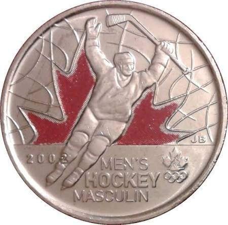 Canada - Color Olympic Quarter - Mens Hockey - Circulated.., Postzegels en Munten, Munten | Amerika, Verzenden, Noord-Amerika