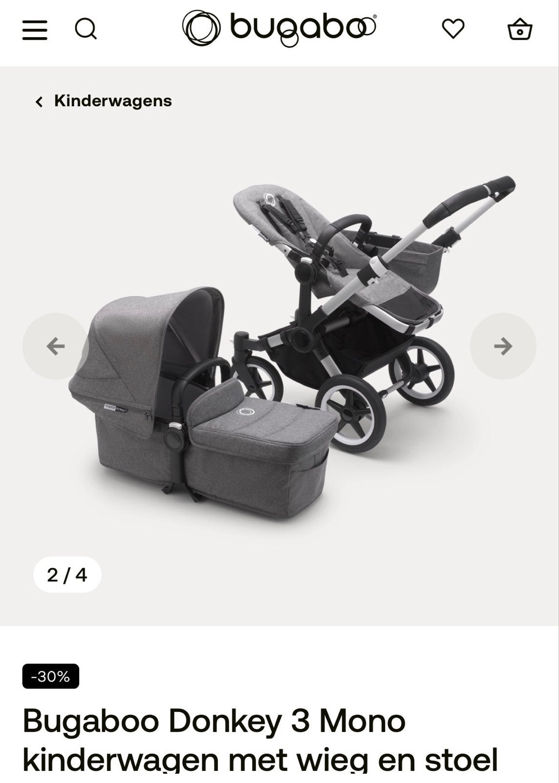 Bugaboo Donkey 3 Mono met Cybex autostoel en accessoires, Ophalen, Bugaboo, Zo goed als nieuw, Combiwagen